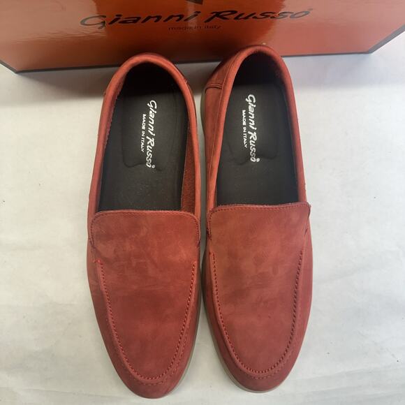 Men\'s Gianni Russo maroon Leather loafer Shoes Size 44 US 11 Italian Made main image 8